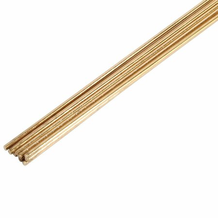FORNEY Gas Brazing Rod, Low Fuming Bare Brass, 1/8 in x 18 in, 10 Rods 47300